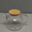 Glass Teapot 50.7oz/1500ml, Stovetop & Microwave Safe Borosilicate Tea Pot,Clear Teapot with Strainer, Glass Tea Kettle with Wooden Lid for Loose LeafFruit Tea and Fragrant Tea