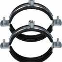 AKIHISA 5PCS Split Ring Pipe Hanger Heavy Duty Adjustable Pipe Bracket Clamp Wall Ceiling Mount Pipe Supports ID 5.5 Inch(140mm)