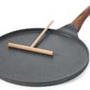 SENSARTE Nonstick Crepe Pan, Swiss Granite Coating Dosa Pan Pancake Flat Skillet Tawa Griddle 10-Inch with Stay-Cool Handle, Induction Compatible, PFOA Free (Gray)