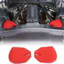 Rear Strut Tower Cover Compatible with Chevrolet Corvette C8 Stingray 2020-2025, ABS Engine Bay Rear Shock Absorbing Tower Protection Panel Cover Trim Accessories 2Pcs (Red)
