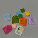 6 Pcs Colorful Tea Bag Bookmarks Tea Party Back to School Favors Cute Hand Embroidered Bookmarks Gift for Women Teacher Book Reading Lovers Gift