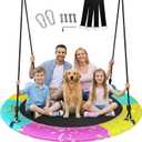 Tree Swing, 48'' Saucer Swing for Kids and Adults, ASTM Approved Swing Sets with Tree Hang Kit, 900lbs Weight Capacity, Backyard Or Playground, Waterproof and UV-Resistant Mat