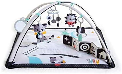Tiny Love Baby Tummy Time Play Mat, Gymini Deluxe Baby Play Mats for Floor, Magical Tales Black & White Activity Gym