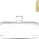 12 inch Large Glass Microwave Splatter Cover for Food,5 inch Tall BPA-Free Non Toxic Non Plastic Microwave Lid Guard