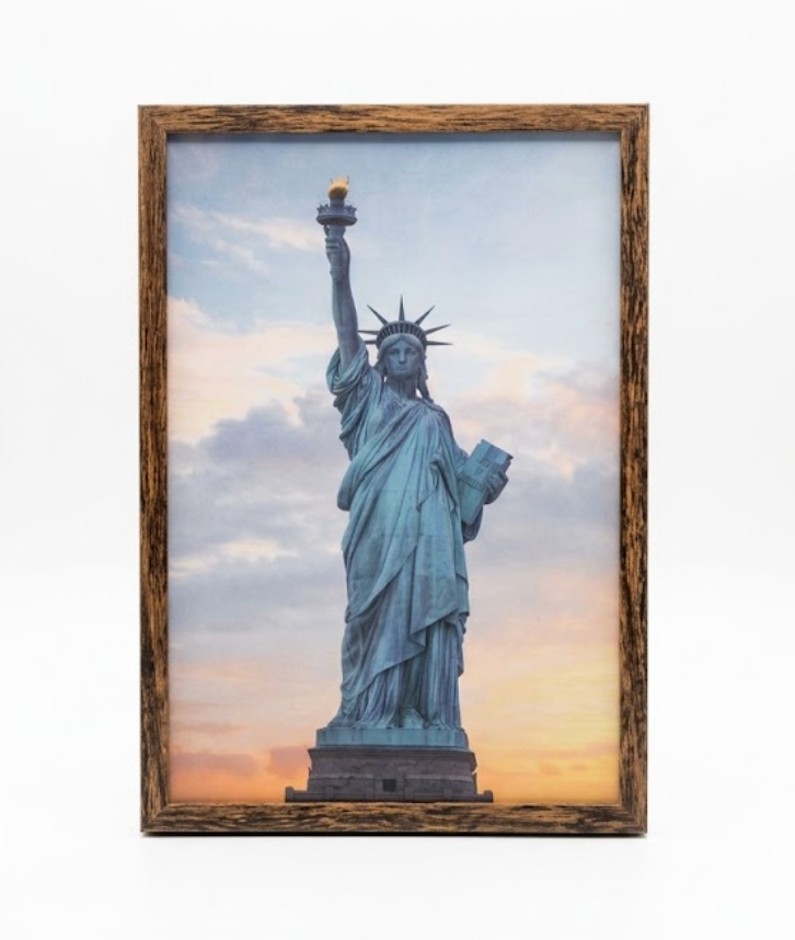 Statue Liberty Black Framed Canvas Wall Art for Bedroom Living Room Kitchen Bathroom Posters Prints Pictures Wall Decor Painting Artwork 8x12