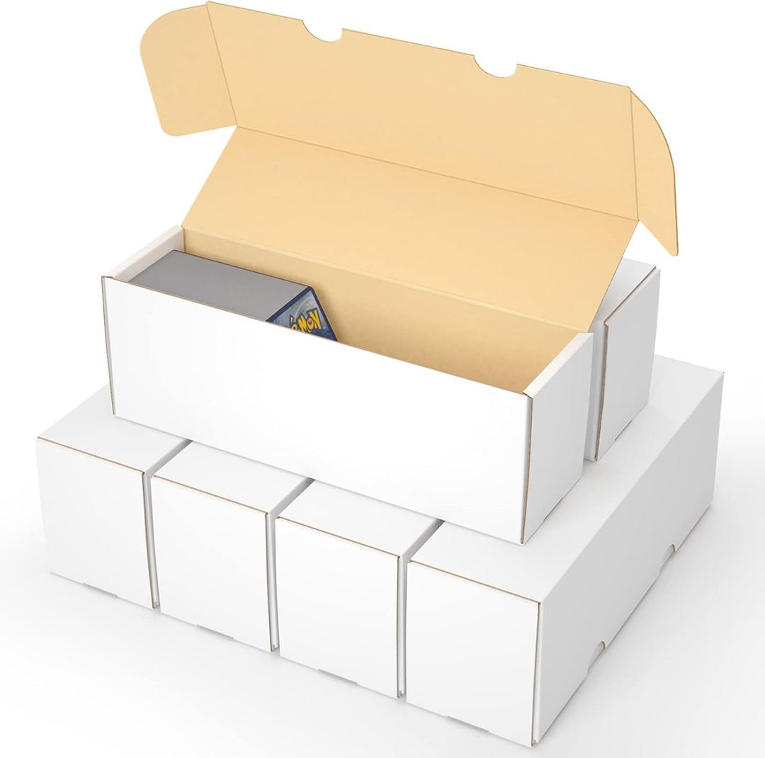 Trading Card Storage Box,Sports Card Storage Boxes, 6-Pack Cardboard Card Box for TCG/Magic/Mtg Basketball Cards, Collectible Trading Cards