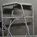 Drive Medical 11148-1 Folding Steel Bedside Commode Chair, Portable Toilet, Supports Individuals Weighing Up To 350 Lbs, with 7.5 Qt. Bucket and 13.5 Inch Seat, Grey