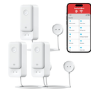 SwitchBot WiFi Water Leak Detector, Smart Water Sensor with 100dB Adjustable Alarm&App Alerts, IP67 Waterproof, Detector for Home with 3.28ft Sensing Cable, No Hub Required (Support 2.4G) (3, White) 