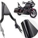 One-Piece Black Sissy Bar, Detachable Passenger Backrest Rear Pad Compatible with Harley CVO Road Glide Street Touring Road King 2009-2021 18 Inches