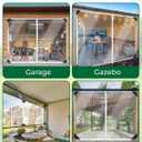 9'H x15'W Outdoor Vinyl Curtain 19oz Clear Tarps with Zipper,Vinyl Patio Enclosure,Outdoor Curtains Heavy Duty Waterproof Transparent Tarp with Grommets for Gazebo Porch Balcony Pergola
