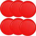 Coopay 3 1/4 Inches Air Hockey Pucks 6 Pack Full Size Heavy Replacement Pucks for Game Tables Equipment Accessories (Red)