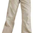 Flamingals Wide Leg Bootcut Cargo Pants for Women Casual Mid Waist Flap Pocket Seam Front Work Dress Pants Without Belt (Medium, Light Khaki)