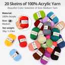 Piccassio Crochet Kit for Beginners  Complete Starter Set for Adults & Teens with 20 Yarn Colors, Hooks, Book & Organizer Bag  Learn to Make Amigurumi, Plushies & Handmade Gifts (All-in-One Kit)