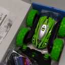 FREE TO FLY Remote Control Car for Boys 8-12: 2.4Ghz Electric Rechargeable Race Stunt Cars Double Sided 360 Rolling Rotating Rotation with Led Headlights (Green)