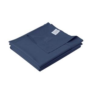 Cotton Flat Sheet Only, 100% Polyester Top Sheet 2Pcs, Cool & Breathable Flat Bed Sheets Wrinkle, Fade, Stain Resistant (Navy Blue Twin)