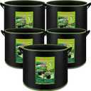 NACHLYNN 5-Pack 10 Gallon Grow Bags with Handles Thickened Nonwoven Fabric Pots Heavy Duty Aeration Fabric Pots Plant or Fruits Flowers Plant