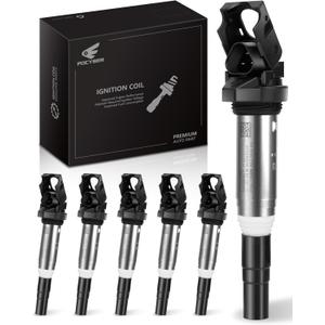 Ignition Coil Pack Set of 6 for BMW Compatible with BMW 325i 325Ci 328i 330Ci 335i 525i 528i 530i 535i 545i X3 X5 M5 M6 Z4 Mini & more, Replaces OE# 12138616153