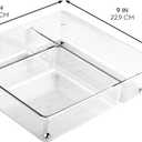 iDesign 3-Section Drawer Organizer, Set of 6, Clear