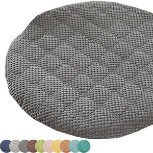 Round Chair Cushions 12/14/16 Inch Chair Pad for Kitchen Dining Anti-Slip Round Stool Pad Comfortable Seat Cushion with Removable Cover for Home Office Coffee(Style5,18inch/45cm), Gray