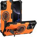 for Apple iPhone 16 Pro Max Case with Invisible Kickstand,Stress Relief & Military Drop Protection Magnetic Phone Case Cover 6.9".Orange