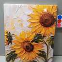 Sunflower Canvas Wall Art Abstract Sunflower Texture Landscape Wall Decor Artwork Yellow Floral Pictures Paintings Modern Botanical Posters Print Living Room Dining Room Kitchen Decor 1216 Inch