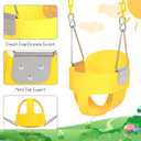 Toddler Swing Seat with Coated Chains, Heavy Duty Kids High Back Bucket Swings with Tree Straps and Hooks for Outdoor, Playground, Backyard, Swing Set Accessories by Domaker, Yellow