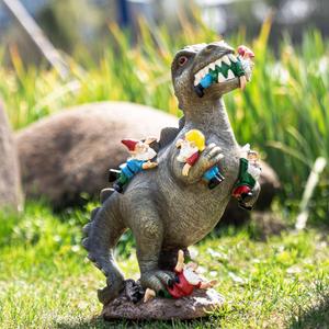 SOWSUN Garden Gnomes Statues Yard Decorations Outdoor Garden Decor, 14 Dinosaur Gnomes Garden Statues, Patio, Lawn Ornament, Gardening Gifts for Women for Housewarming