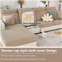 Yoovat Couch Cushion Covers for Sofa Couch Covers Wear-Resistant Universal Sofa Cover Washable Stretch for Sectional Slipcovers (Texture-Light Coffee,Extra Large Single Seat Cover)