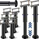 6Pcs Adjustable Height Bed Support Legs, Heavy Duty Bed Frame Support Legs,7.08-12.2 Inch for Duty,Wooden,King,Queen Beds Frame, Slats, Furniture