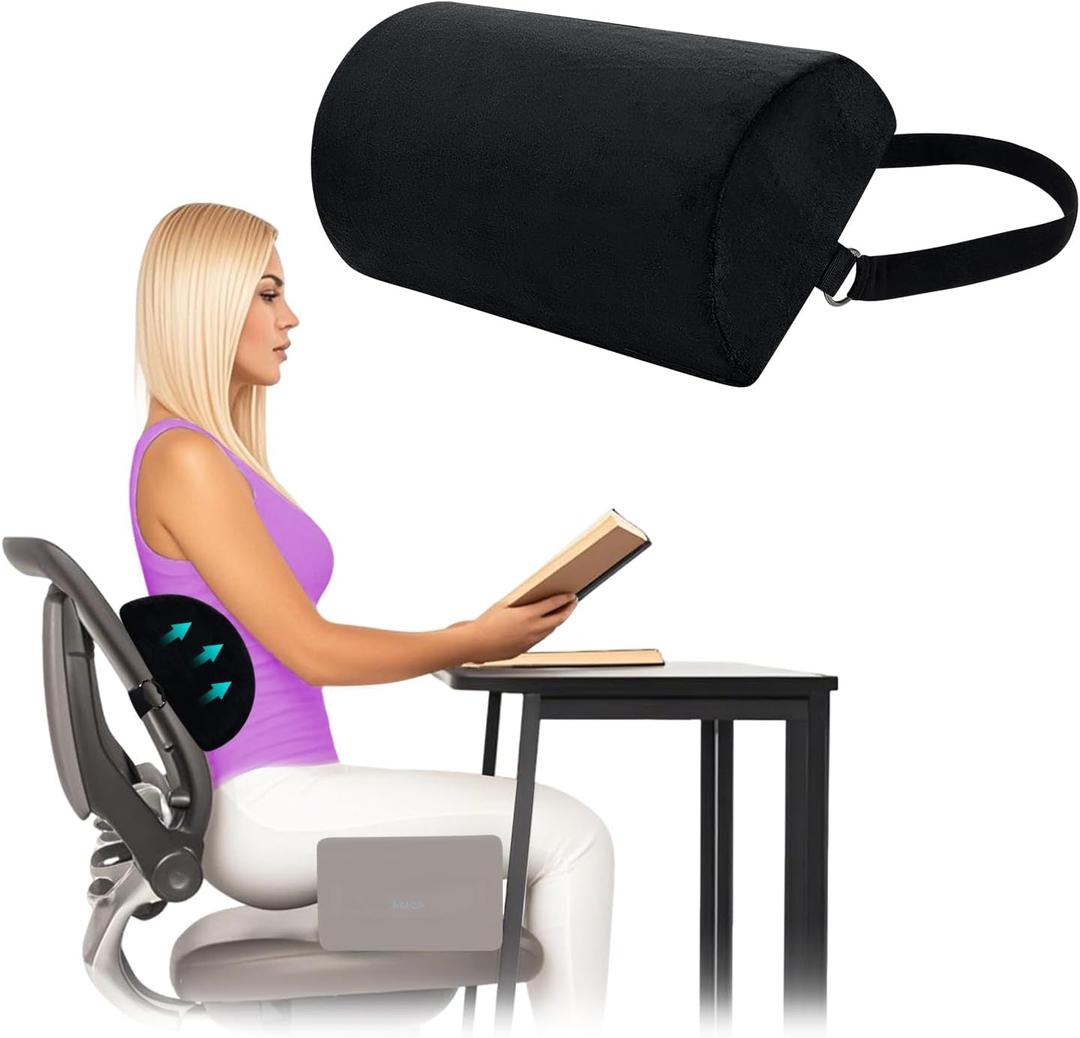 AOSSA BBL Pillow Back Support, Brazilian Butt Lift After Surgery, BBL Chair Lumbar Pillow for Sitting, Driving, Toilet Seat Cushion, BBL Essentials for Women Recovery (Back Support Only) Black