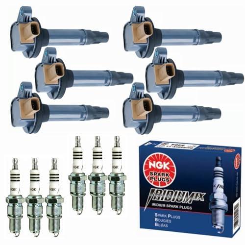 Yoshi Motors DG549 UF646 Ignition Coil Packs & NGK Iridium Spark Plugs Compatible With Ecoboost Ford F150 F-150 Explorer Expedition Navigator 3.5 3.5L V6 2011 2012 2013 2014 2015 2016 2017