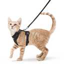 rabbitgoo Cat Harness and Leash Set, Escape Proof Kitten Harness for Safe Outdoor Walks, Soft Breathable Adjustable Vest with Reflective Strips for Kittens and Small Cats, Black, XS
