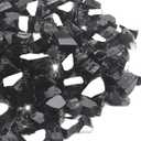 NUPICK 20 Pound Fire Glass, 1/2 Inch Reflective Fire Glass, Fit with Fire Pit and Fireplace, Black