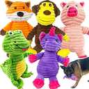 Jalousie Plush Toys Assortment Value Bundle Puppy Pet Mutt Squeak Toy for Medium Large Dogs (3 Pack Corduroy)