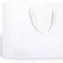 EUSOAR Gift Wrap Bags with Handles, 20 Pack 10.6x3.1x8.3 inches Small White Kraft Paper Bags Bulk, Heavy Duty Bags for Wedding, Grocery, Boutique, Retail, Business, Party Favors, Birthdays