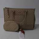 LOVEVOOK Laptop Bags for Women, 15.6 inch Waterproof Work Tote Bag with Clutch, Professional Teacher Computer Purse Lightweight Shoulder Bag Travel, Beige (Khaki)