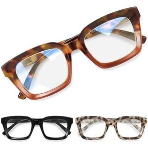 miyya Oprah Style Reading Glasses for Women, Cheaters Eyeglasses, Oversized Blue Light Readers, Fashion Eye Glasses+2.0