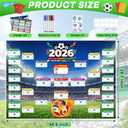 World Cup Schedule Poster 2026, 2 PCS 40.5"28.7" Large Tournament Record Wall Charts Includes Markers, Football Poster Great 2026 World Cup Merchandise Gift for Soccer Party, Home, Office & Bar Decor