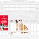 IRIS USA 24" 6-Panel Dog Playpen with Door, 61 x 61 x 24, Puppy Playpen, Dog Play Pen Indoors, Pet Fence, Puppies/Small Dogs, White