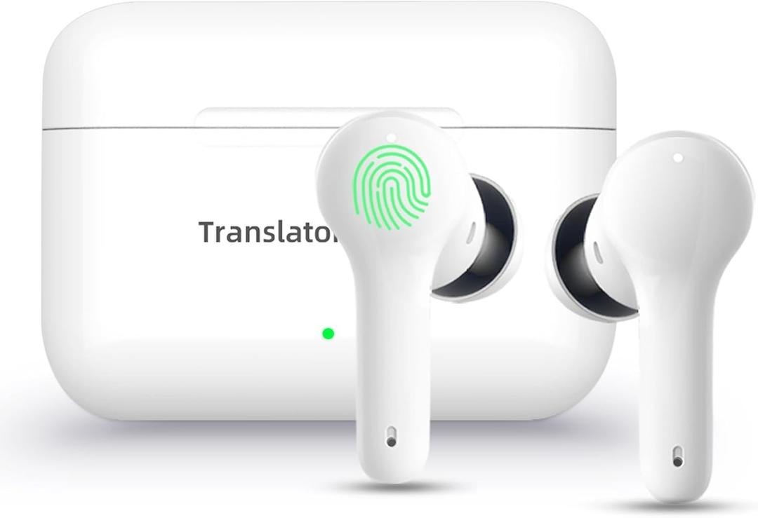 M6 Translator Earbuds Language Translator Device Updated Chip 144 Languages and Accents 0.5s Rapid Translation Music Calling and Translation (with Offline Package)