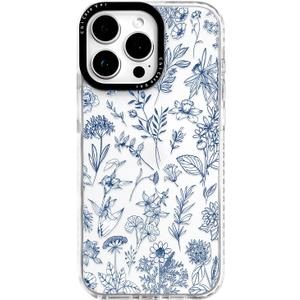 for iPhone 14 Case, Vintage Botanical Pattern with Blue Flowers, Military-Grade Drop Protection, Elegant Soft Slim TPU Protective Cover with Camera Lens Protection for Women & Girls
