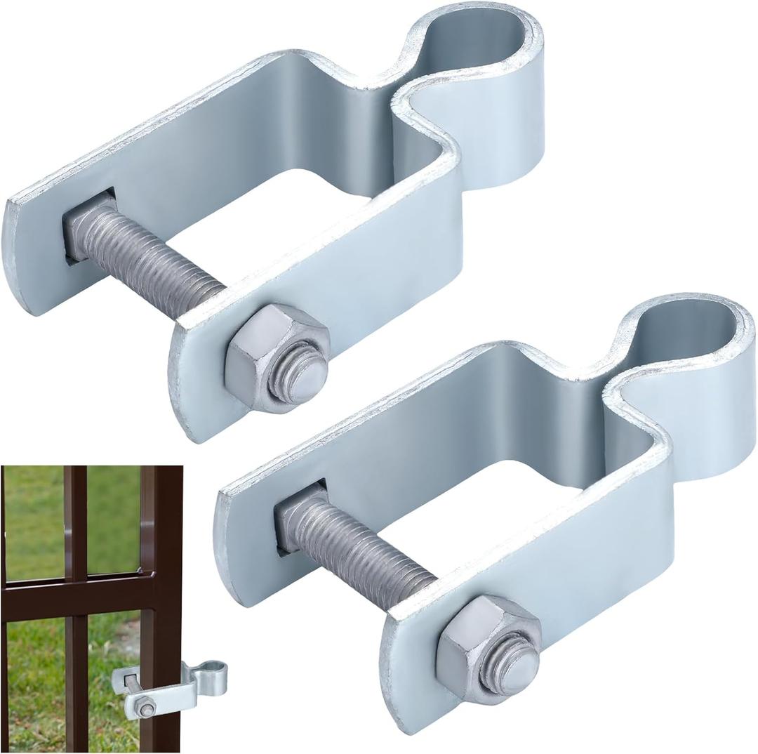 Dansydaisy 2 Pcs 1" x 1" Square Post Female Hinges 5/8'' Pintle Square Chain Link Fence Gate Post Galvanized Steel Hinge with Bolts and Nuts for Repairing and Replacing Fence Gate(Silver)