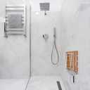 Folding Shower Seat & Chair Wall Mounted for Adults, Fold Down Shower Bench & Stool for Inside Shower, for Small Spaces, Foldable (Teak, Extra Large)