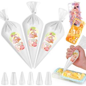 Cream Glue, 3PCS White Whipped Cream Glue Kit (Each 100g) with 6PCS Piping Tip, DIY Phone Case Kit for Decoration Craft Gift Fun for Birthday, Christmas