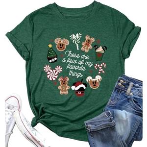 It's The Most Wonderful Time Christmas Shirts Women Santa Snowman Reindeer T-Shirts Xmas Graphic Tee Holiday Tops XL