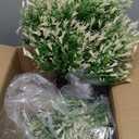 Artificial Campanula with White Bellflower Garden Accents, Set of 2, 22 Inches with Metal Stands, Faux Ornamental Grass Decor for Outdoor Lawn & Patio