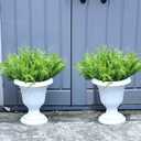 Set of 2 Large Potted Plants Artificial Ferns for Outdoor - Already Assembly Faux Ferns in Pots UV Resistant Realistic Fake Greenery Potted for Outdoor Home Office Patios Porches Yards Decor