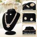Youyole 3 Pcs Black Velvet Jewelry Display Necklace Earrings Ring Display Stand Jewelry Bust/mannequin for Vendors Selling and Shows