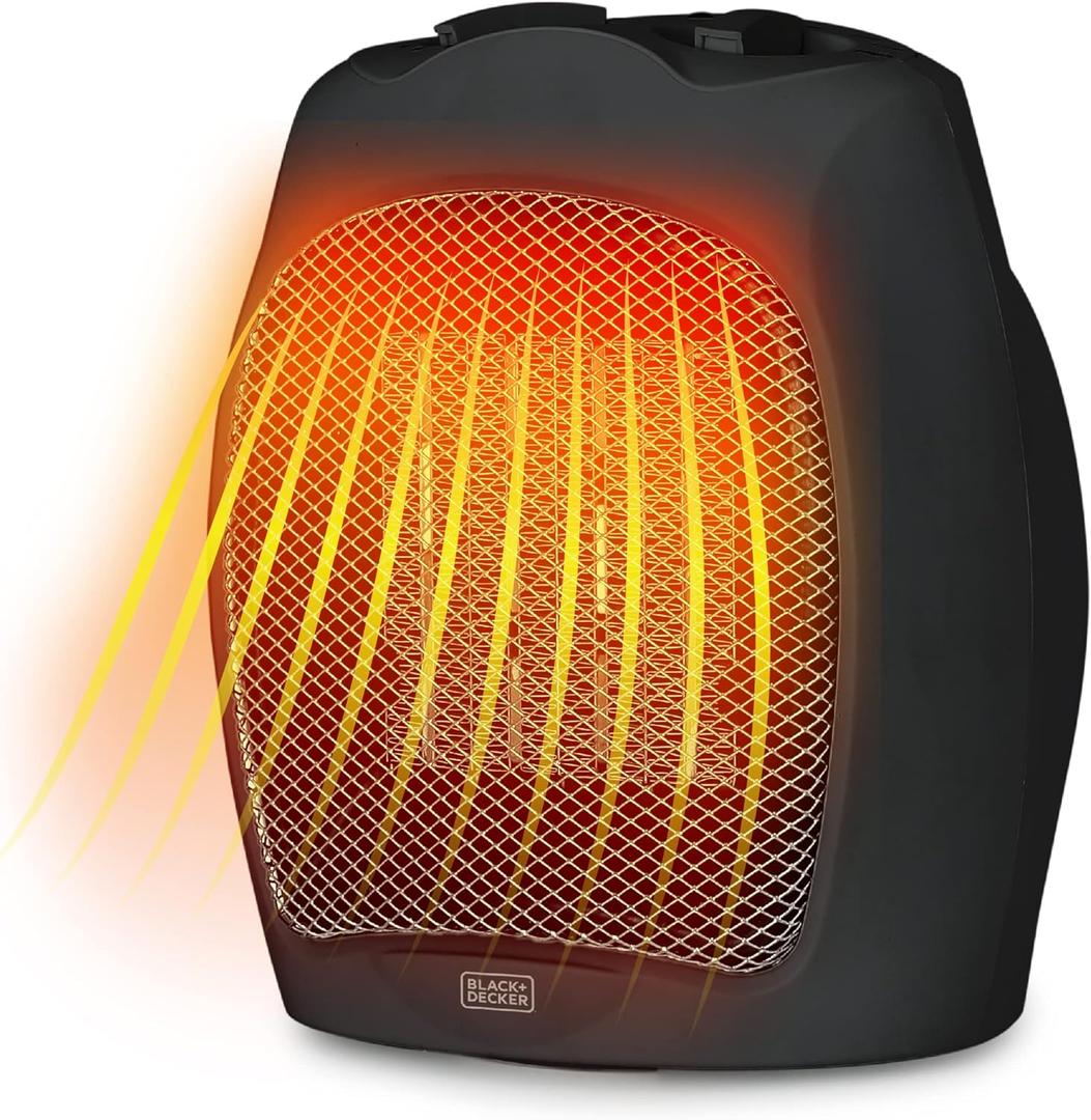 BLACK+DECKER Small Space Heater, 1500W Ceramic Heater for Indoor Use (Desktop)