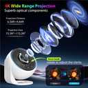 Galaxy Projector for Bedroom, HD Image Star Projector Galaxy Light Adjustable Knob, 13 Film Discs Planetarium Projector for Kids, 360 Rotating 1/2h Timer Simple 3-Button Control Black&White